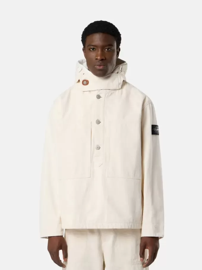 Anorak met afneembare capuchonvoering en kinband Anorak met afneembare capuchonvoering en kinband