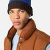 Beanie met contrasterende strepen en geribde boord
