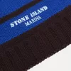 Beanie met contrasterende strepen en geribde boord