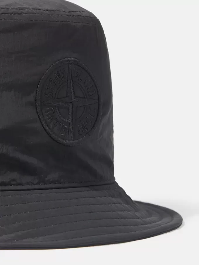 Bucket hat met mesh voering en Compass-borduursel