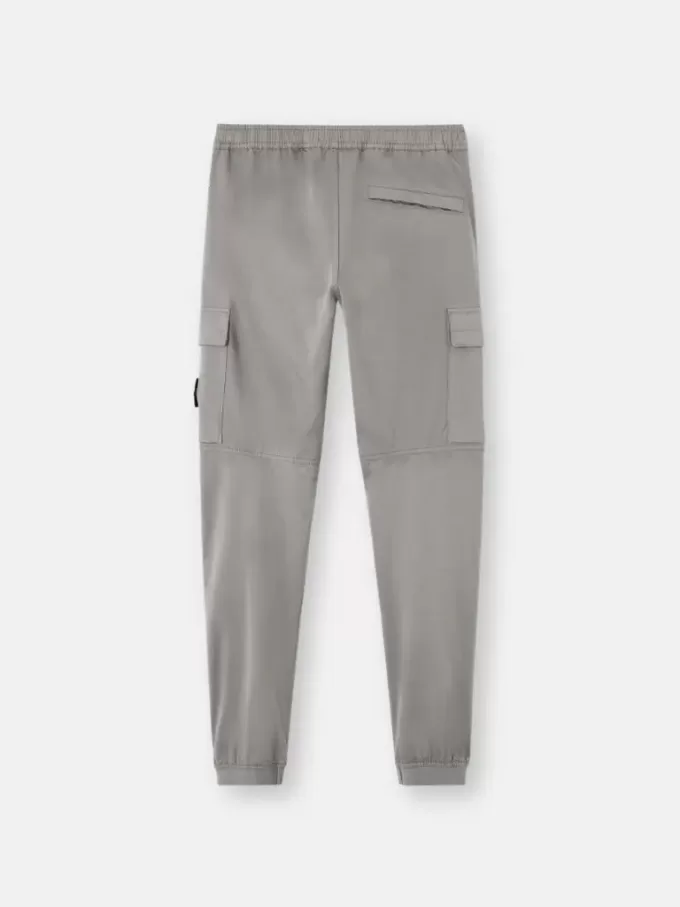 Cargobroek met rechte pijpen en elastische tailleband