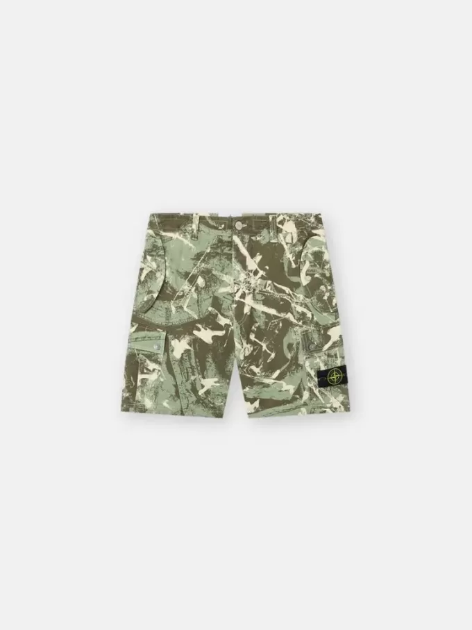 Comfortabele cargo bermuda met camouflageprint