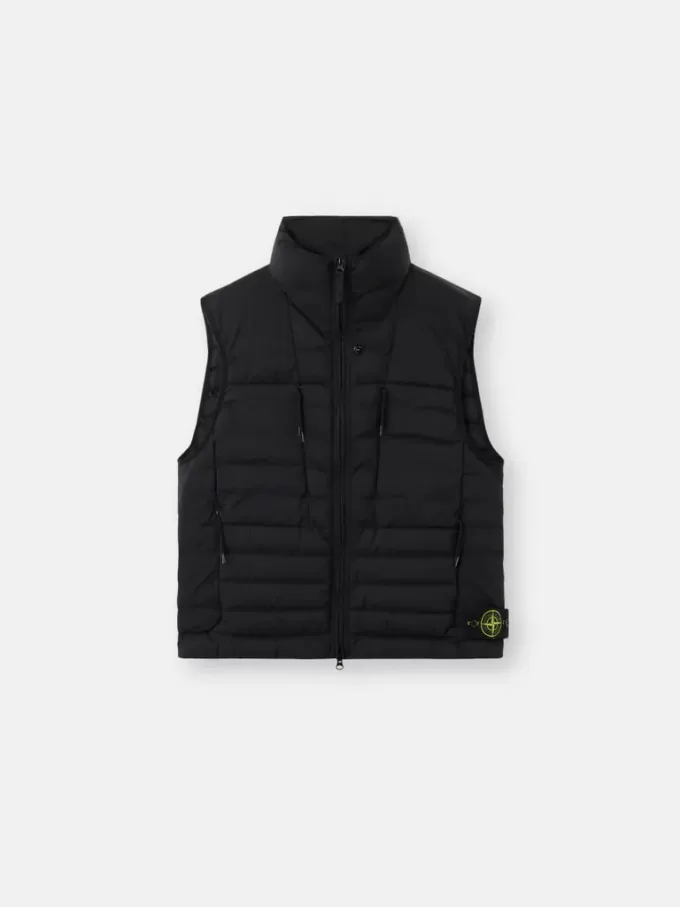 Donsvest met naadloze veertunnels en anti-drop.