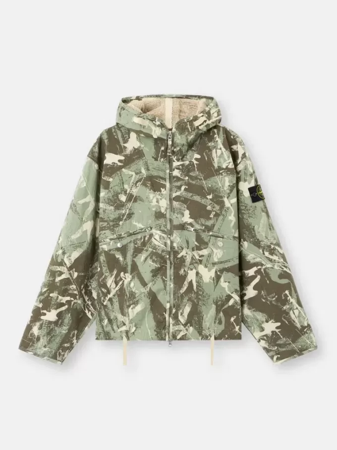 Jas met capuchon, camouflageprint en anti-drop