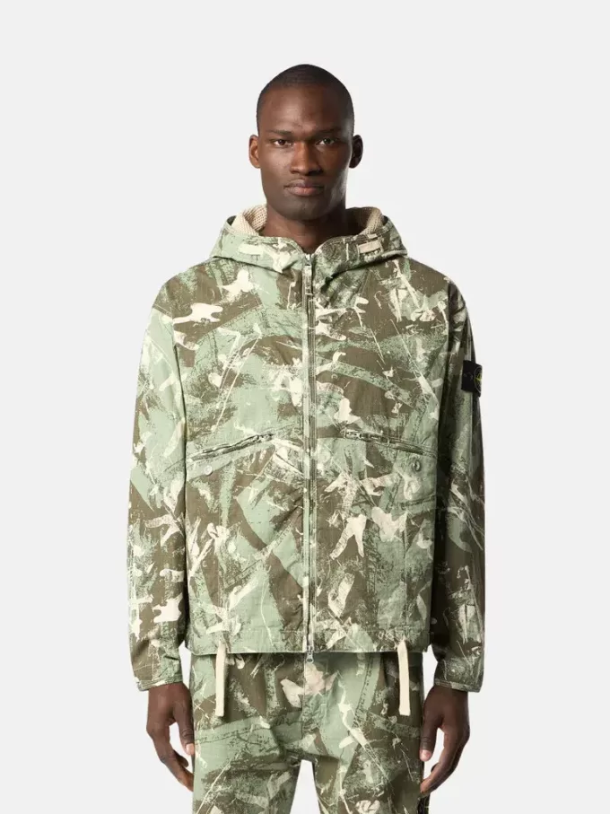 Jas met capuchon, camouflageprint en anti-drop