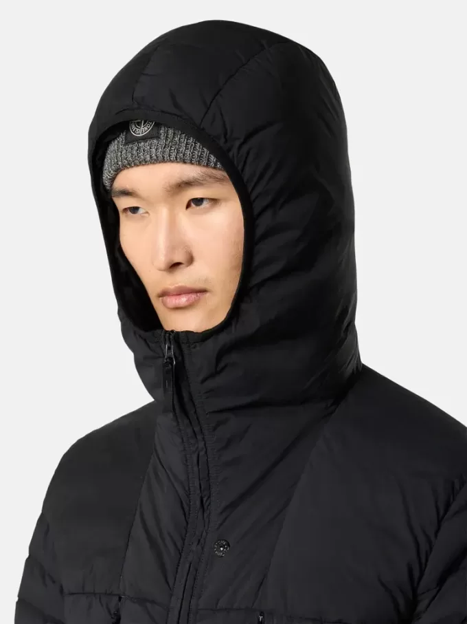 Jas met capuchon, naadloze donskanalen en anti-drop