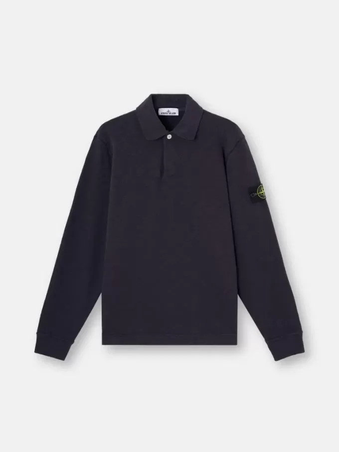Regular fit polosweater met drukknoopsluiting