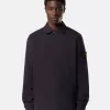 Regular fit polosweater met drukknoopsluiting