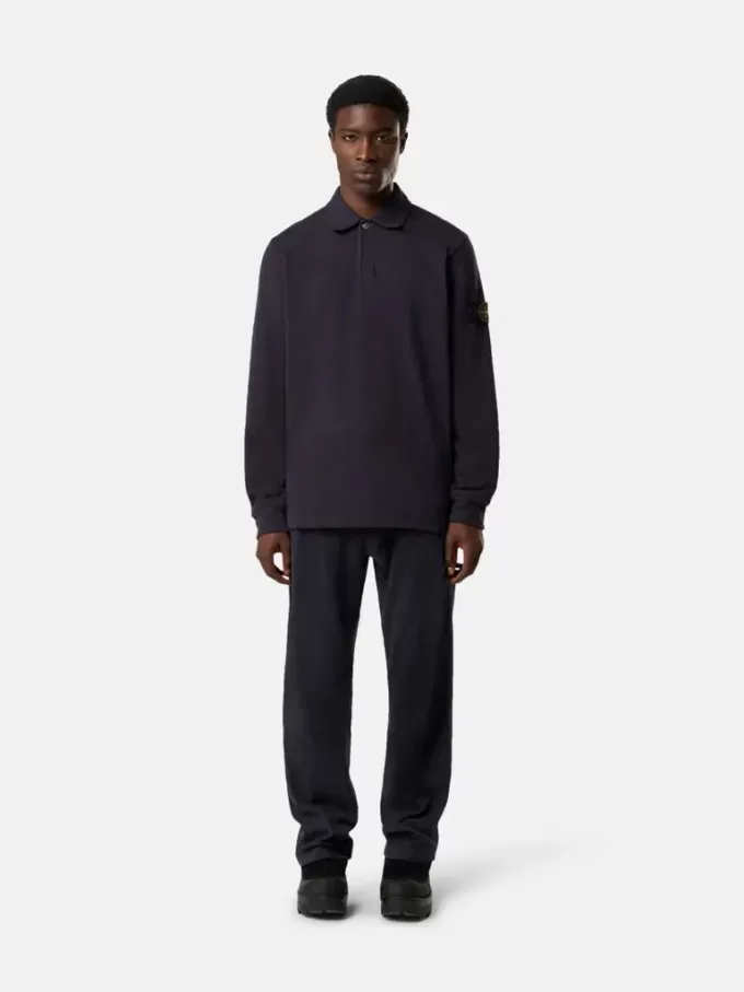 Regular fit polosweater met drukknoopsluiting