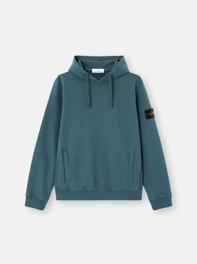 Regular fit sweatshirt met capuchon en buidelzak.