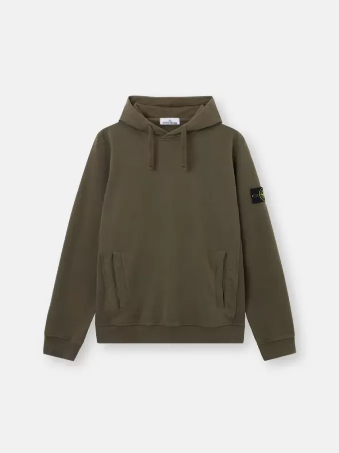 Regular fit sweatshirt met capuchon en buidelzak.