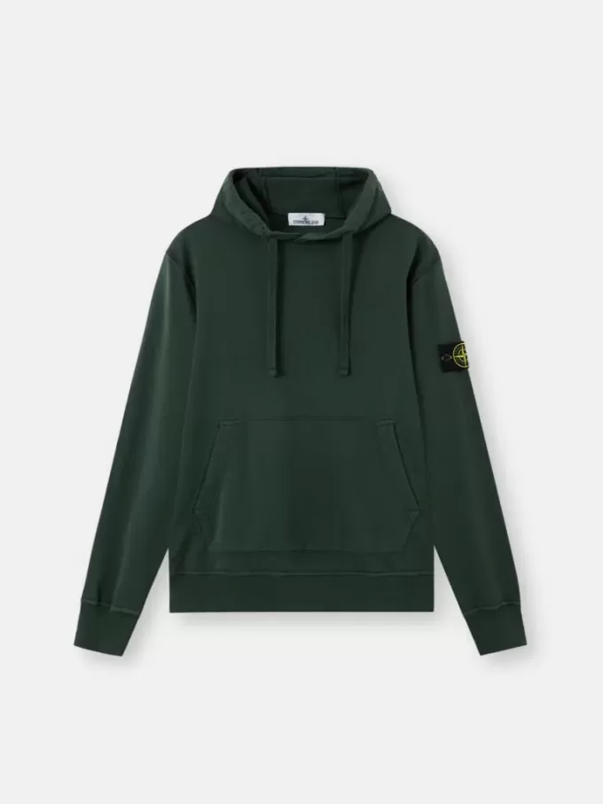Regular fit sweatshirt met capuchon en buidelzak.