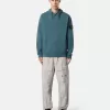 Regular fit sweatshirt met capuchon en buidelzak.