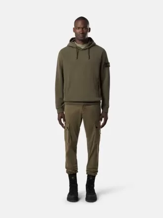Regular fit sweatshirt met capuchon en buidelzak.