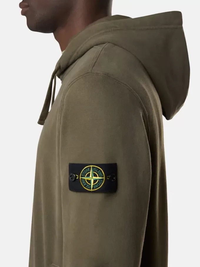 Regular fit sweatshirt met capuchon en buidelzak.