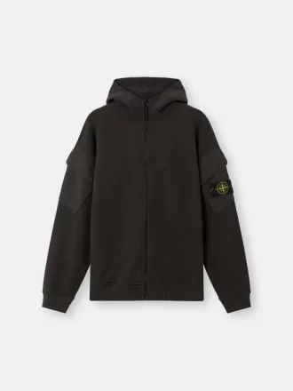Regular fit sweatshirt met capuchon en ritssluiting en mouwzakken.