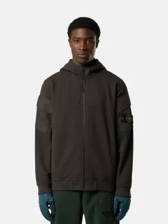 Regular fit sweatshirt met capuchon en ritssluiting en mouwzakken.