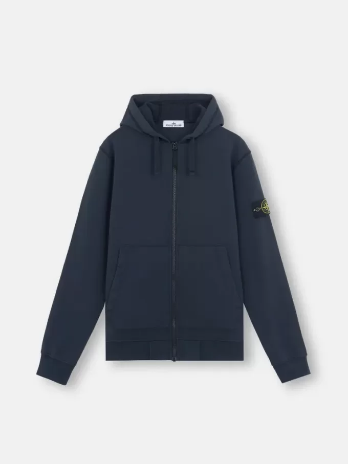 Regular fit sweatshirt met capuchon en ritssluiting en zakken