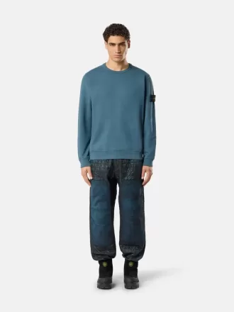 Regular fit sweatshirt met ronde hals en geribde inzetstukken