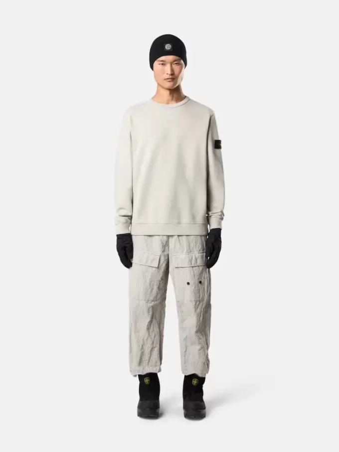 Regular fit sweatshirt met ronde hals en geribde inzetstukken