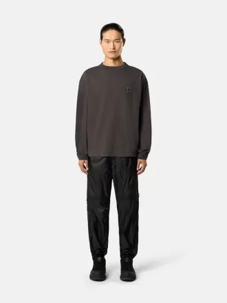 Regular fit T-shirt met lange mouwen en ton sur ton Compass-patch.