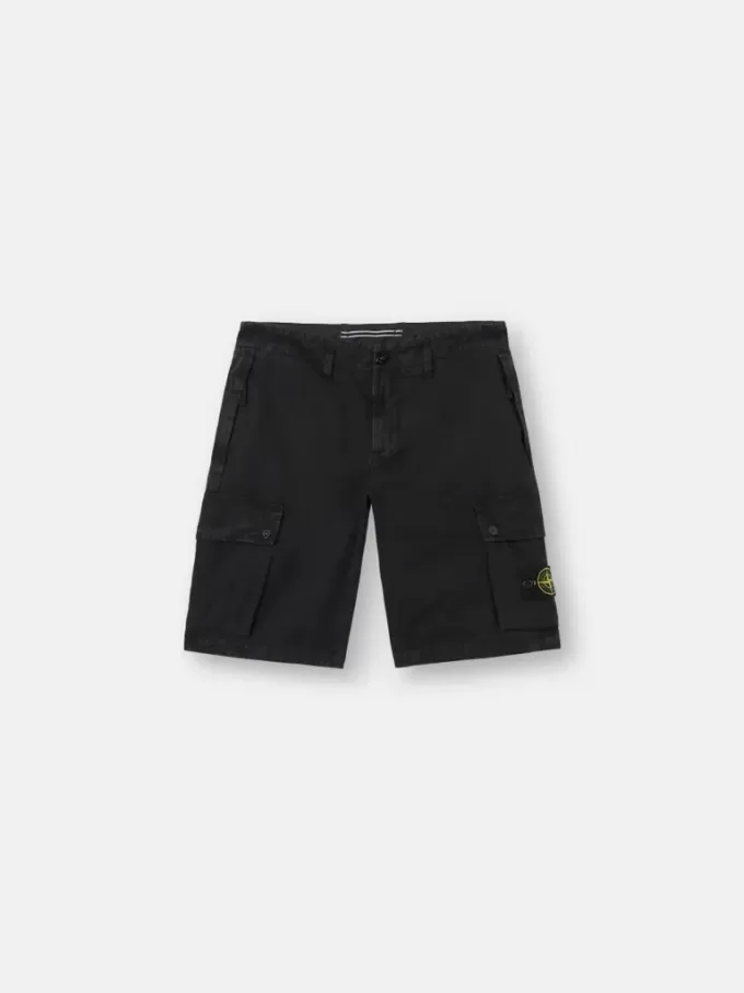 Slim-fit cargo bermuda met ritszakken.