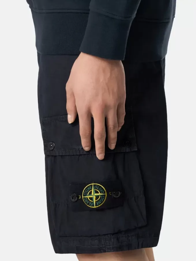 Slim-fit cargo bermuda met ritszakken.