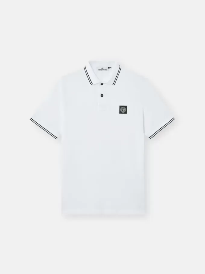 Slim-fit poloshirt met korte mouwen en gestreepte details