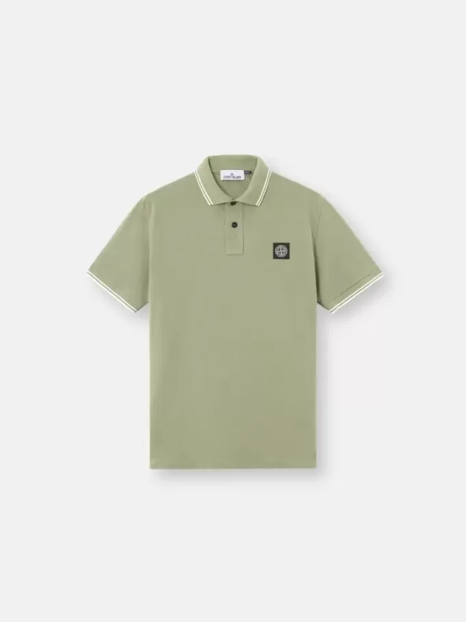 Slim-fit poloshirt met korte mouwen en gestreepte details
