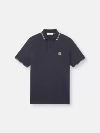 Slim-fit poloshirt met korte mouwen en gestreepte details