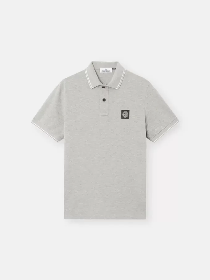 Slim-fit poloshirt met korte mouwen en gestreepte details
