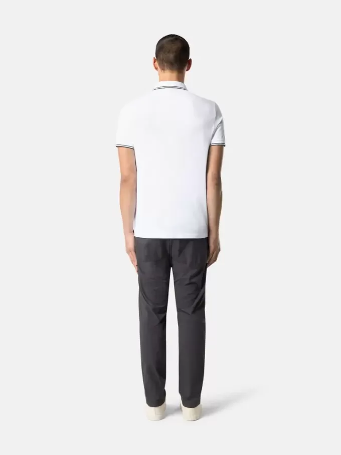Slim-fit poloshirt met korte mouwen en gestreepte details