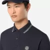 Slim-fit poloshirt met lange mouwen en streepdetails