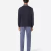 Slim-fit poloshirt met lange mouwen en streepdetails