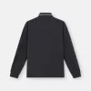 Slim-fit poloshirt met lange mouwen en streepdetails