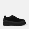 Sneaker met vetersluiting, rubberen rand en profielzool
