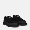 Sneaker met vetersluiting, rubberen rand en profielzool