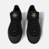Sneaker met vetersluiting, rubberen rand en profielzool
