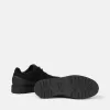 Sneaker met vetersluiting, rubberen rand en profielzool