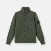 Sweater met knopen en vilten boorden