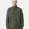 Sweater met knopen en vilten boorden