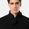 Sweater met knopen en vilten boorden