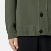 Sweater met knopen en vilten boorden