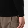Sweater met knopen en vilten boorden