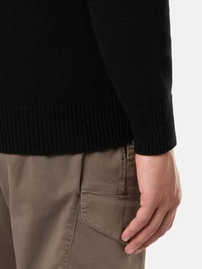 Sweater met knopen en vilten boorden