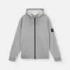 Sweatshirt met capuchon met trekkoord en ritssluiting.