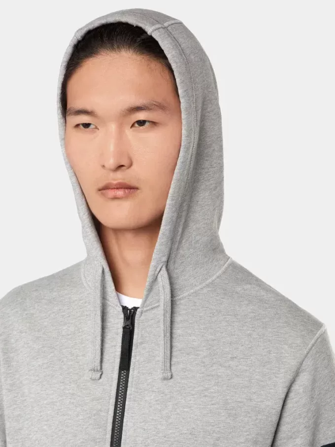 Sweatshirt met capuchon met trekkoord en ritssluiting.