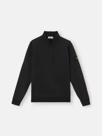 Sweatshirt met halve rits en opgestikte zakken