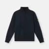 Sweatshirt met halve rits en opgestikte zakken