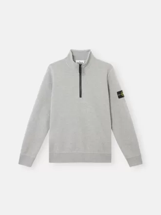 Sweatshirt met halve rits en opgestikte zakken